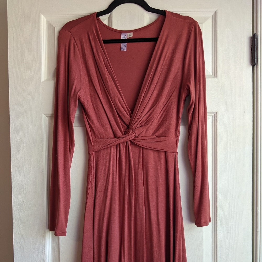 Mauve pink long sleeve dress